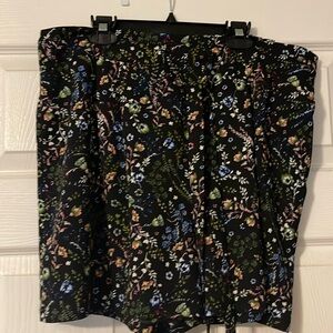 DR2 by Daniel Rainn Women's Black Floral Tie Waist Shorts Sz XL